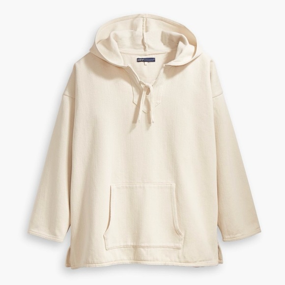 Levis Made Crafted Woven Cropped Sleeves Hoodie - Picture 11 of 13